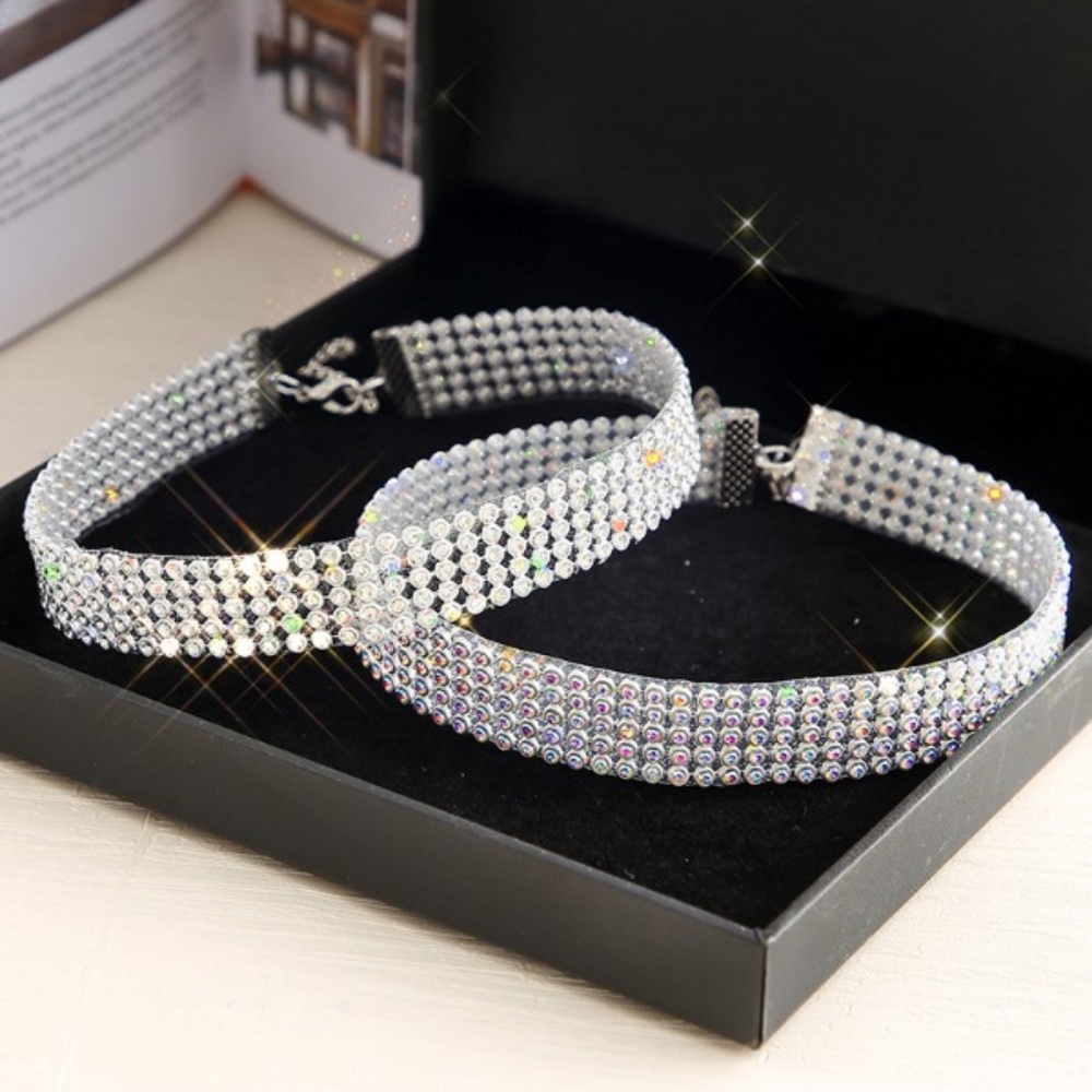 Crystal Allover Rhinestone Decor Choker